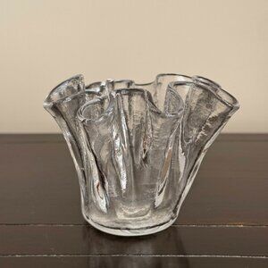 Muurla Finland Handkerchief Ruffle Art Glass Small Vase